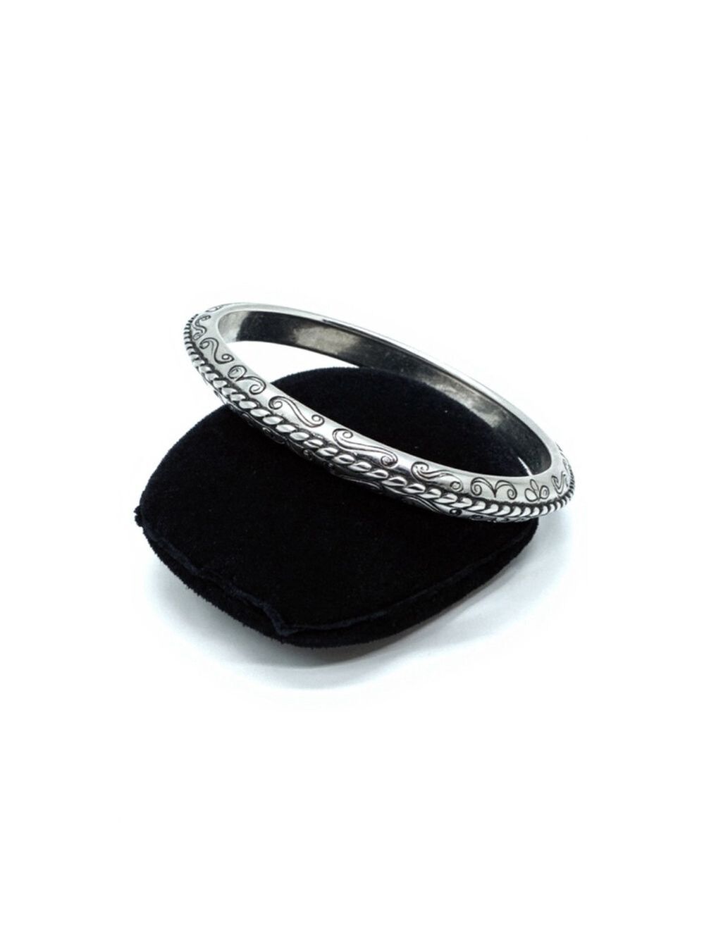 Brighton Silver & Black Scrollwork Bangle Bracelet 2124